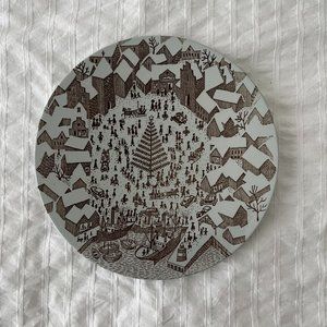 Vintage Danish Decorative Plate Christmas Nymolle Gold Denmark Rafa Hoyrup